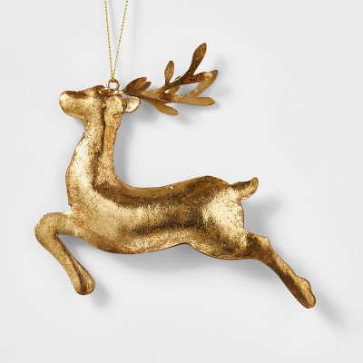 Metal Jumping Deer Christmas Tree Ornament Gold - Wondershop™