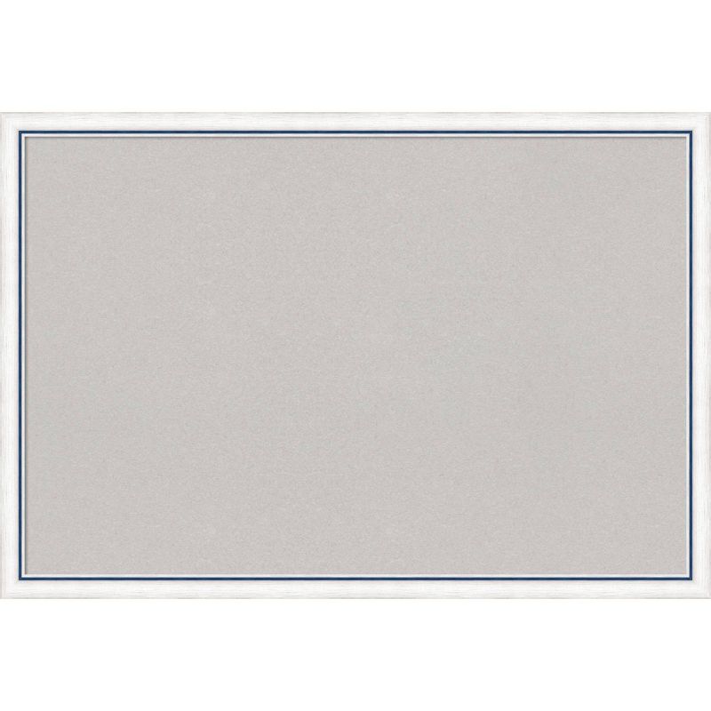 38&#34;x26&#34; Morgan Wood Frame Gray Cork Board White/Blue - Amanti Art, 1 of 12