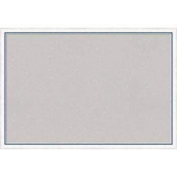 38"x26" Morgan Wood Frame Gray Cork Board White/Blue - Amanti Art