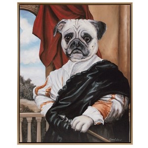 VisioGear Captain's Guard Pug Framed Canvas Wall Art , Wall Decor for Hallway Office Wall Decor, Multicolor, 20.5"*16.5"*1.25" - 1 of 4