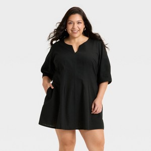 Women's Puff Short Sleeve Corset Mini A-Line Dress - A New Day™ - 1 of 3