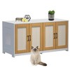 Litter Box Enclosure for 2 Litter Boxes, 47'' Double Litter Box Enclosure Furniture for 2 Cats - 3 of 4