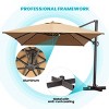 Pellebant 10'x 12.5' Patio cantilever Umbrella Heavy Duty Base Set High-strength Aluminum Pole with 360Rotation 5 Heights Adjustable - 4 of 4