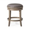 Maven Lane Alexander Swivel Backless Vegan Leather Counter Height Bar Stool, Reclaimed Oak/Ronan Stone - 2 of 4