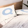 Deny Designs King April Lane Art Block Blue Monogram Q Microfiber Printed Pillow Sham - 2 of 3