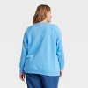 Women's Valentine's Day Heart Pullover Sweatshirt - Ava & Viv™ Blue - 2 of 4