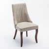 CENGHU Rayon Cloth Flocking Linen Dining Chairs Set of 2, Comfy Fabric Upholstered Accent Chairs with Curved Solid Wood Legs for Dining Room - 4 of 4