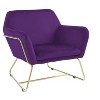 CAVINAS Velvet Accent Chair with Mid-Height Backrest and Metal Base,Modern Upholstered Living Room Chairs,Reading Chairs for Living Room - 2 of 4