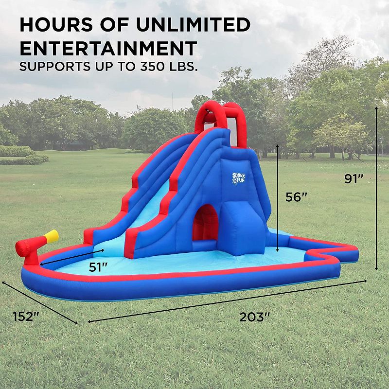 Sunny & Fun Inflatable Kids Backyard Water Slide Park with Splash Pool, 2 of 8