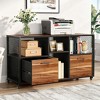 Gulches 2 Drawer Wood File Cabinets, Modern Mobile Lateral Filing Cabinet for Letter/ A4 Size, Printer for Home Office, Rustic Walnut - 3 of 4