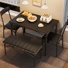 Dining Table Set for 4, Kitchen Table and Chairs for 4, Rectangular Kitchen Table Set with Upholstered Bench - 3 of 4