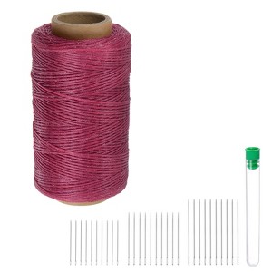 Unique Bargains Wear-Resistant Polyester Embroidery Waxed Thread with Needles - 1 of 4