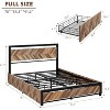 coucheta Bed Frame with 4 Storage Drawers, Platform Bed Frame with Rustic Vintage Wood Headboard, No Box Spring Needed, Noise Free, Easy Assemble - 2 of 4
