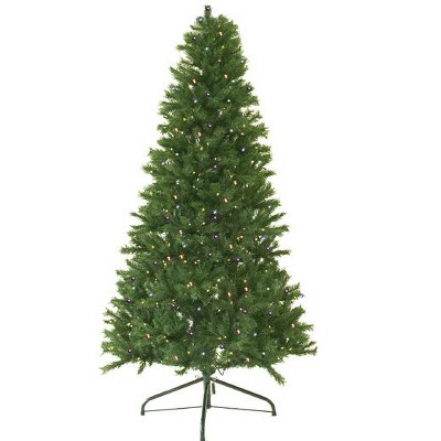 Darice 6' Prelit Artificial Christmas Tree Full Canadian Pine - Multicolor Lights