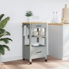 vidaXL Kitchen Trolley MONZA 18.9 in.x15.7 in.x35.4 in. Solid Wood Pine - 3 of 4