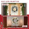 Karl Home 2 Pack 18inch Pre-lit Snow Flocked Christmas Wreath with Red Berries Pine Cones - 4 of 4