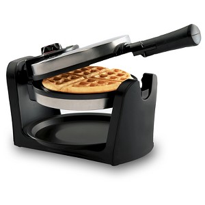 West Bend Rotary Waffle Maker, Silver Black