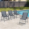 Crestlive Products Set of 4 Patio Folding Chairs 4-Pack Dining Chairs Outdoor Portable Sling with Armrest - 2 of 4