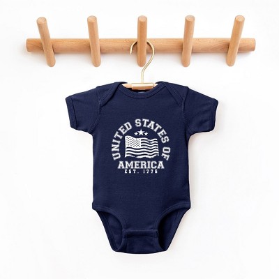 The Juniper Shop USA Flag Circle Baby Bodysuit