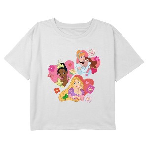 Girl's Disney Princesses Best Buddies Cropped T-Shirt - 1 of 3