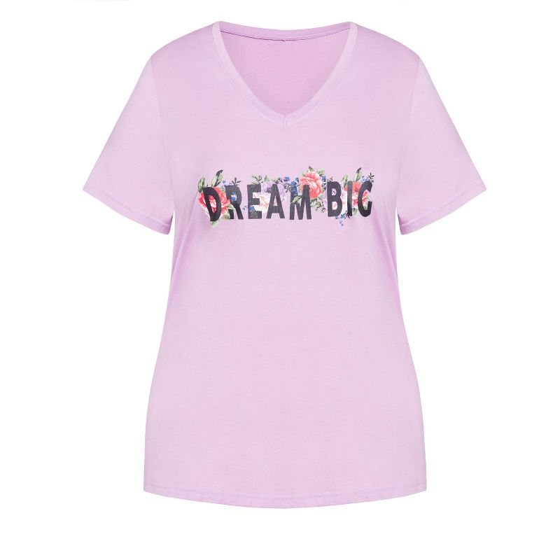 Women's Plus Size Dream Big Sleep Top - lilac | AVENUE, 5 of 7