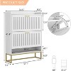 CIPACHO Modern Slim Entryway Hallway Shoe Cabinet 2 Flip Drawers Open Cubby Adjustable Shelf - 2 of 4