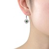 Guili Sterling Silver White Gold Plated Drop Earrings with Colored CZ in a Petal Flower Design, An Elegant and Romantic Touch for Any Stylish Outfit - 2 of 3