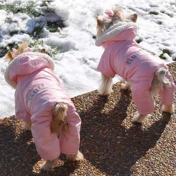 Dog Coat - "Ruffin' It" Snowsuit - Pink - Small (S)