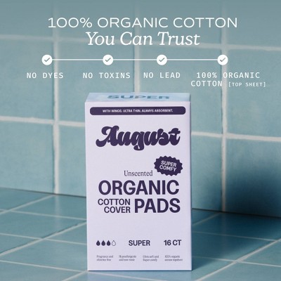 Its August Organic Super Pads - 16ct