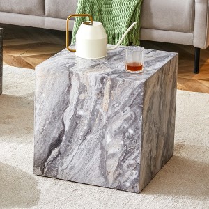 Maggift Patio End Tables, Texture Design Coffee Table for Living Room, Patio, Bedroom, Gray, 15.7"*15.7"*15.7" - 1 of 4