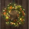 Red Co 26-inch Artificial Light-Up Christmas Wreath with Oranges Battery-Operated - 2 of 4