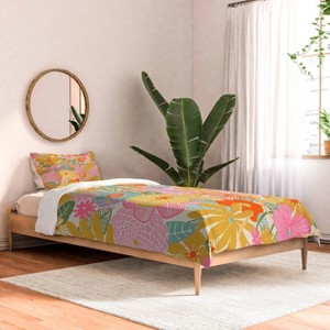 Deny Designs Megan Galante 60s Retro Floral Comforter Set Gold - 1 of 4