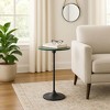 Elegant End Table, Side Table, or Small Night Stand for Room Decor - Slim Metal Drink Table with Marble Top and Trumpet Base - 3 of 4