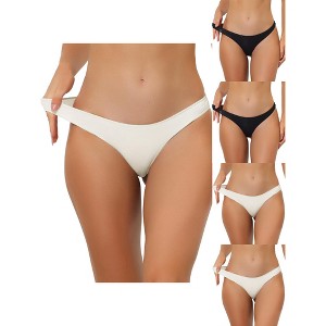 Allegra K Women's Low-Rised Contract Color Sporty Sweat-Absorbing 5 Packs Thongs - 1 of 4
