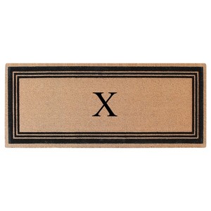 A1HC Natural Coir and PVC Backing Classic Border Flock Monogrammed Door Mat, Anti-Shed Entry Doormat - 1 of 4