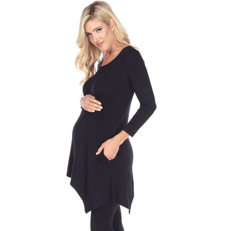 Maternity 3/4 Sleeve Kayla Tunic with Pockets - White Mark, 2 of 4