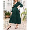LXT-Women's Tiered Ruffle Hem Maxi Dress with Belt for Baby Shower - 3 of 4