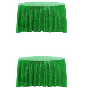 Unique Bargains Polyester Sequin Round Tablecloth for Dining Room Parties Dances 2 Pcs - 1 of 4