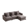 NicBex Couches for Living Room Modular Sectional Sofa Set Comfort Upholstered L-Shaped Sleeper Sofa Couch with Ottoman, 3 Cushions Pillows, Grey - 2 of 4