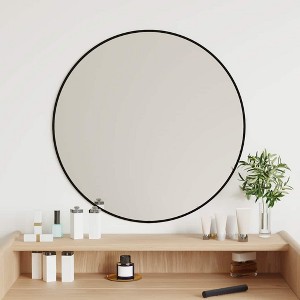 vidaXL Wall Mirror Black Ã˜ 23.6" Round - 1 of 4