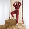 Women’s Junior Cotton Pajama Set – 2-Piece Polka Dot Hoodie & Long Pants Loungewear - 4 of 4