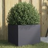 vidaXL Steel Planter - Anthracite Rectangular Garden Box for Outdoor/Patio, Cold-Rolled, Durable Steel Flower Pot, 12.6"x11.8"x11.4" - 2 of 4