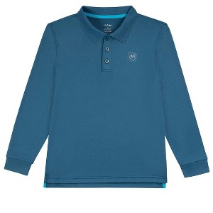 Memoi Boys Silky Soft Dri-Effect Moisture Wicking Long Sleeve Polo Shirt - 1 of 3