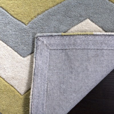 Gray and Gold Hand-Tufted Wool Rug, 2'-3" x 9'