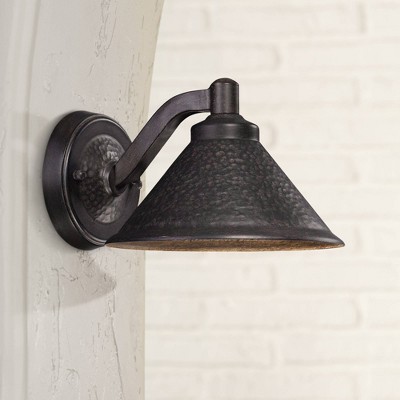 Aspen Bronze Hammered Glass LED Outdoor Wall Light