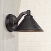 Minka Lavery Rustic Industrial Outdoor Wall Light Fixture Aspen Bronze LED Dark Sky 6" Hammered Glass for Post Exterior Barn Porch - 2 of 2