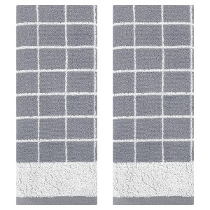 REGALWOVEN Checkered Pattern Cotton Soft Absorbent Bathroom Hand Towel 14 x 30 Inch - 1 of 4