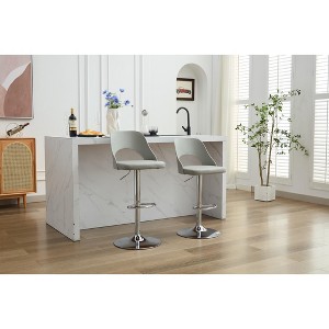 TOAOTBNBOB High Swivel Bar Chair Set of 2, Adjustable Barstools with Ergonomic Back, Modern Bar Stools for Kitchen Island - 1 of 4