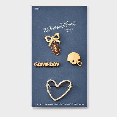 Game Day Pin Set 4pc - Universal Thread™ Gold