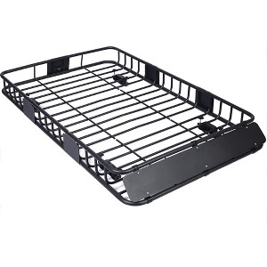 Metal Roof Cargo Basket Car Roof Rack, Top Mount Roof Rack Black Steel 64 Inch - 1 of 4